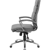 Boss Office Products CaressoftPlus™ Vinyl Ergonomic High-Back Chair, Gray/Chrome