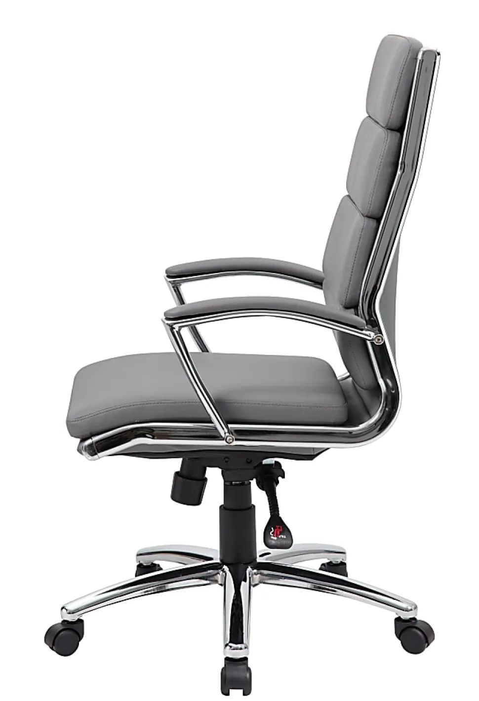 Boss Office Products CaressoftPlus™ Vinyl Ergonomic High-Back Chair, Gray/Chrome