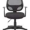 Boss Office Products Commercial Grade Ergonomic Mesh High-Back Task Chair With Arms, Black