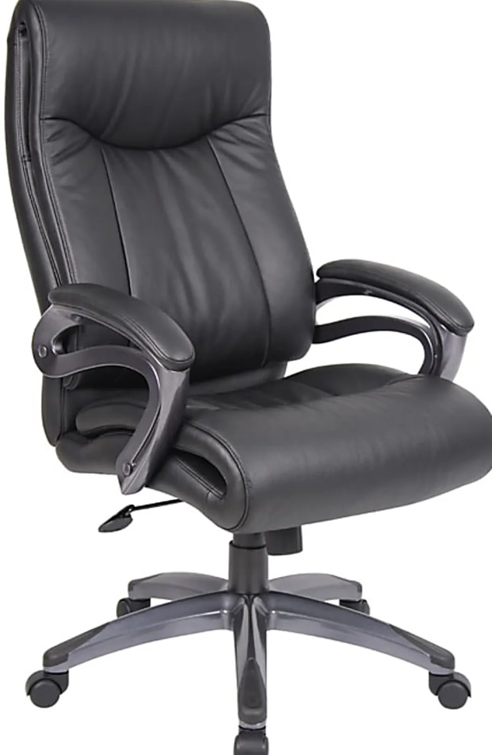 Boss Office Products Double-Layer Ergonomic Faux Leather High-Back Executive Office Chair, Black