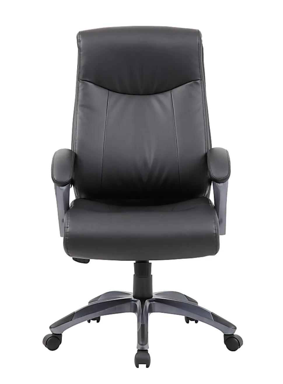 Boss Office Products Double-Layer Ergonomic Faux Leather High-Back Executive Office Chair, Black