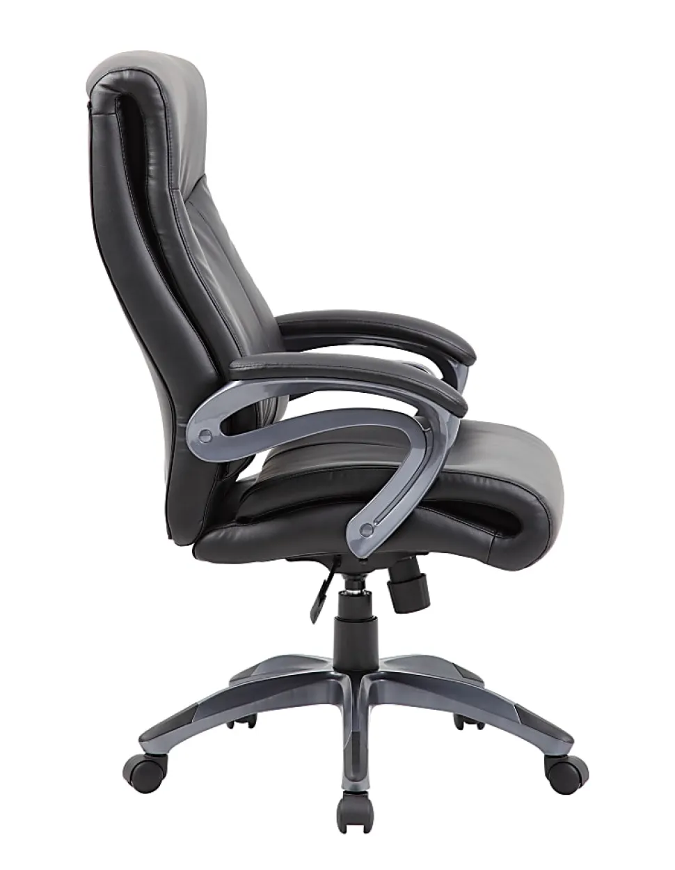 Boss Office Products Double-Layer Ergonomic Faux Leather High-Back Executive Office Chair, Black