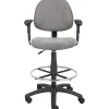 Boss Office Products Drafting Stool, Gray