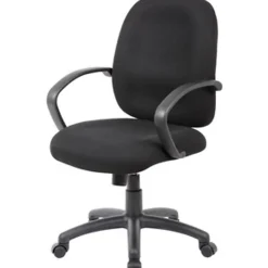 Boss Office Products Ergonomic Budget Tweed Mid-Back Task Chair, Black