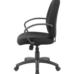 Boss Office Products Ergonomic Budget Tweed Mid-Back Task Chair, Black
