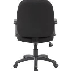 Boss Office Products Ergonomic Budget Tweed Mid-Back Task Chair, Black