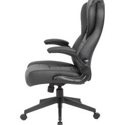 Boss Office Products Ergonomic LeatherPlus™ Bonded Leather High-Back Executive Chair, Black