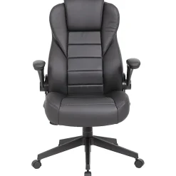 Boss Office Products Ergonomic LeatherPlus™ Bonded Leather High-Back Executive Chair, Black