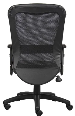 Boss Office Products Ergonomic LeatherPlusâ„¢ Bonded Leather/Mesh Web Chair, Black