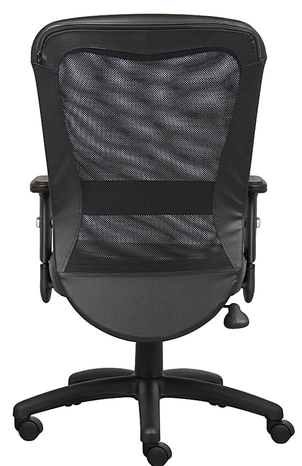 Boss Office Products Ergonomic LeatherPlus™ Bonded Leather/Mesh Web Chair, Black