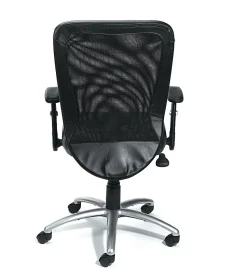 Boss Office Products Ergonomic LeatherPlus™ Bonded Leather/Mesh Web Chair, Black