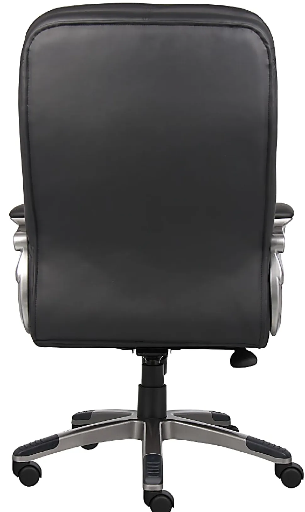 Boss Office Products Ergonomic Vinyl High-Back Chair, Black/Pewter