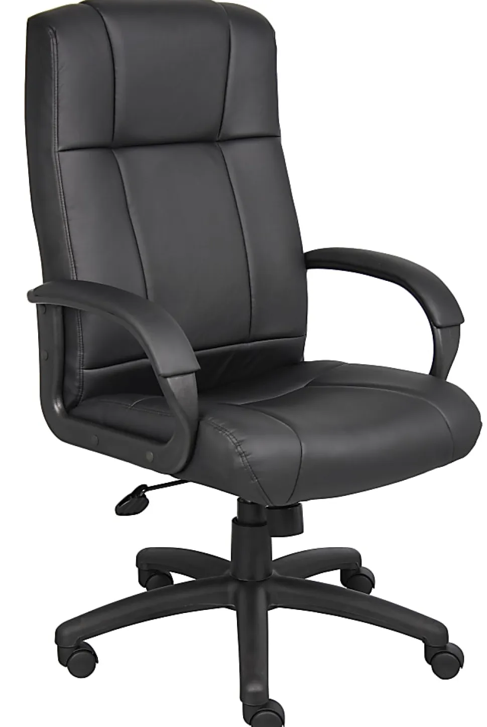 Boss Office Products Ergonomic Caressoftplus Vinyl High-Back Executive Office Chair, Black