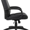 Boss Office Products Ergonomic Caressoftplus Vinyl Mid-Back Executive Chair, Black