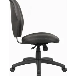 Boss Office Products Ergonomic Fabric Mid-Back Task Office Chair Without Arms, Black