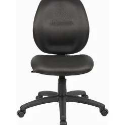 Boss Office Products Ergonomic Fabric Mid-Back Task Office Chair Without Arms, Black