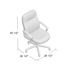 Boss Office Products Ergonomic Mid-Back Leather Chair, Black