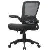 Boss Office Products Ergonomic Mesh High-Back Flip Arm Task Chair, Black