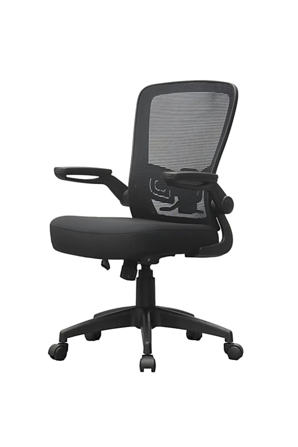 Boss Office Products Ergonomic Mesh High-Back Flip Arm Task Chair, Black