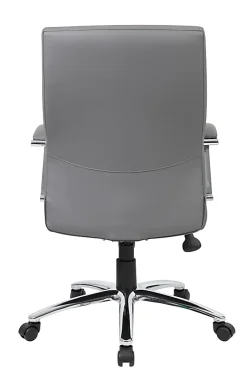 Boss Office Products Ergonomic High-Back Chair, Gray/Chrome/Gray