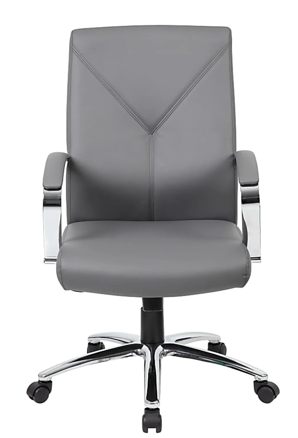 Boss Office Products Ergonomic High-Back Chair, Gray/Chrome/Gray