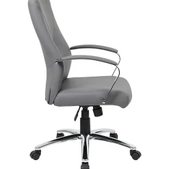 Boss Office Products Ergonomic High-Back Chair, Gray/Chrome/Gray
