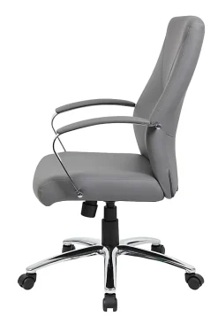 Boss Office Products Ergonomic High-Back Chair, Gray/Chrome/Gray