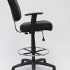 Boss Office Products Heavy Duty Drafting Stool With Arms, Black