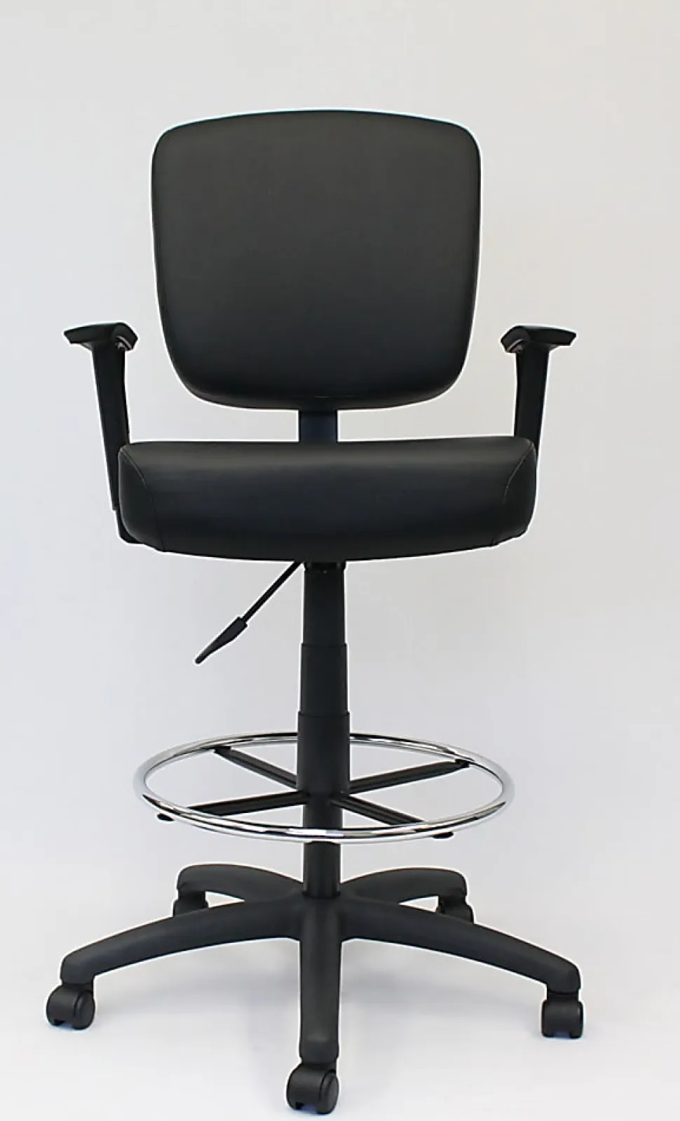 Boss Office Products Heavy Duty Drafting Stool With Arms, Black