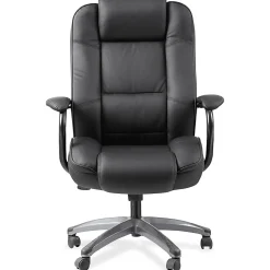 Boss Office Products Heavy-Duty Ergonomic LeatherPlus™ Bonded Leather High-Back Chair, Black