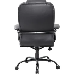 Boss Office Products Heavy-Duty Ergonomic LeatherPlus™ Bonded Leather High-Back Chair, Black