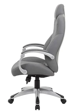 Boss Office Products Hinged Arm Ergonomic High-Back Chair, Gray