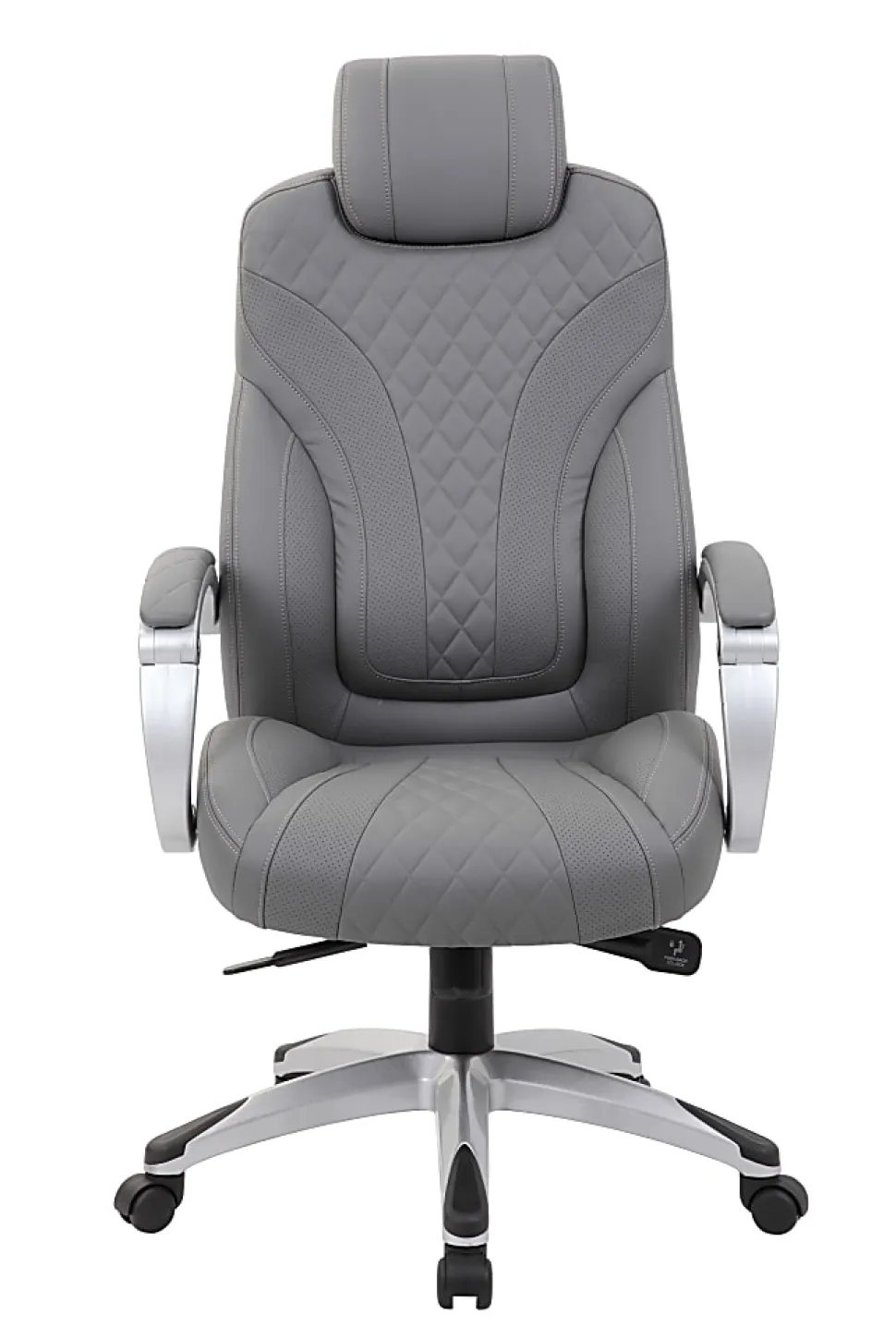 Boss Office Products Hinged Arm Ergonomic High-Back Chair, Gray