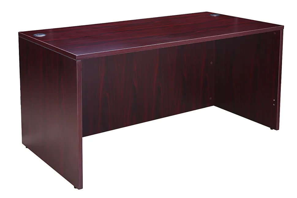 Boss Office Products Holland Series 71"W Executive L-Shaped Corner Desk With 2 File Storage Pedestals, Mahogany