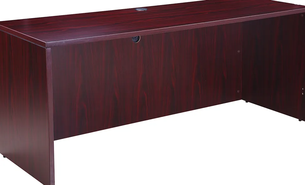 Boss Office Products Holland Series Executive U-Shaped Desk With File Storage Pedestal And Hutch, Mahogany