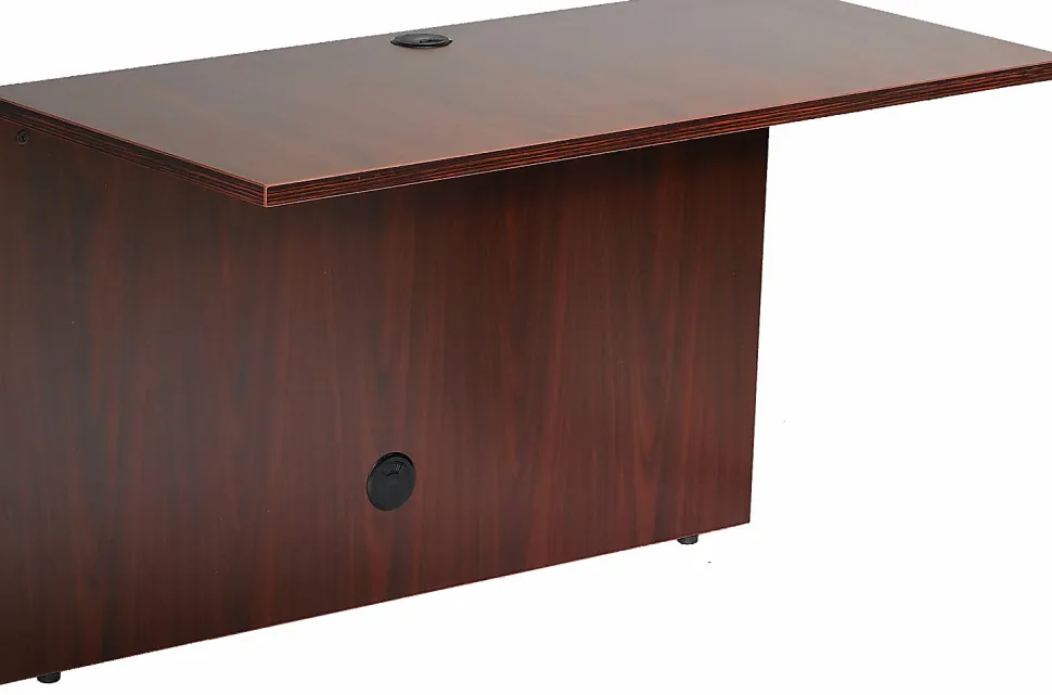Boss Office Products Holland Series Executive U-Shaped Desk With File Storage Pedestal And Hutch, Mahogany
