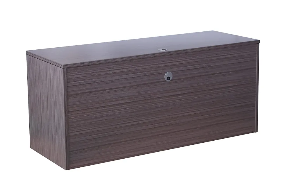Boss Office Products Holland Suite Desk And Credenza With Dual File Storage Pedestals, Driftwood