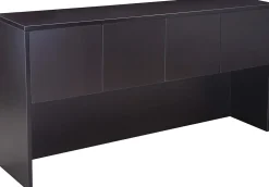 Boss Office Products Holland Series Executive U-Shaped Desk With File Storage Pedestal And Hutch, Mocha