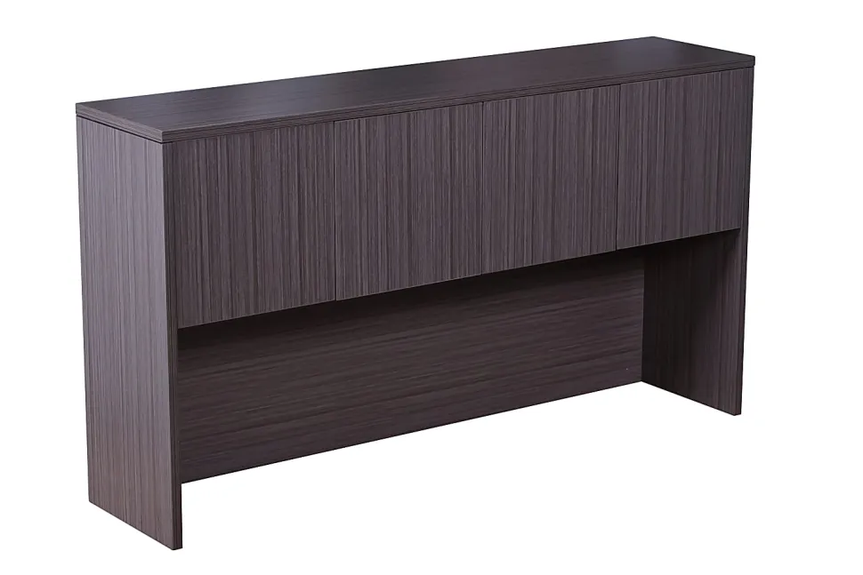 Boss Office Products Holland Series Executive U-Shape Desk With File Storage, Pedestal And Hutch, Driftwood