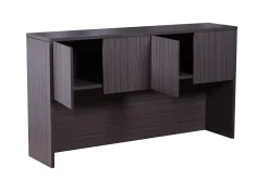 Boss Office Products Holland Series Executive U-Shape Desk With File Storage, Pedestal And Hutch, Driftwood