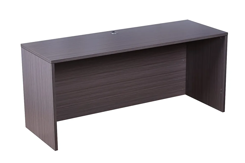 Boss Office Products Holland Series Executive U-Shape Desk With File Storage, Pedestal And Hutch, Driftwood