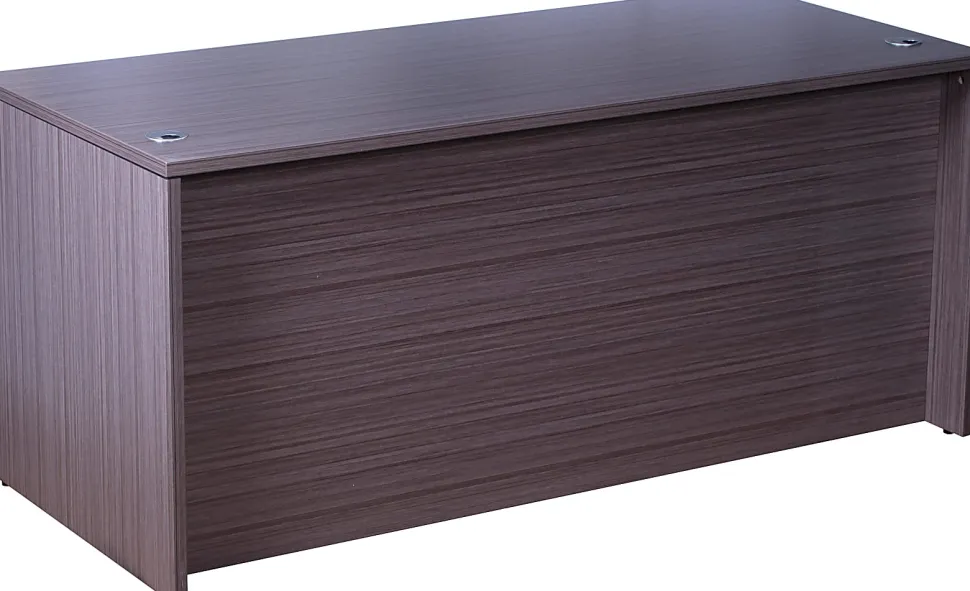 Boss Office Products Holland Series 71"W Executive L-Shaped Corner Desk With File Storage Pedestal, Mahogany