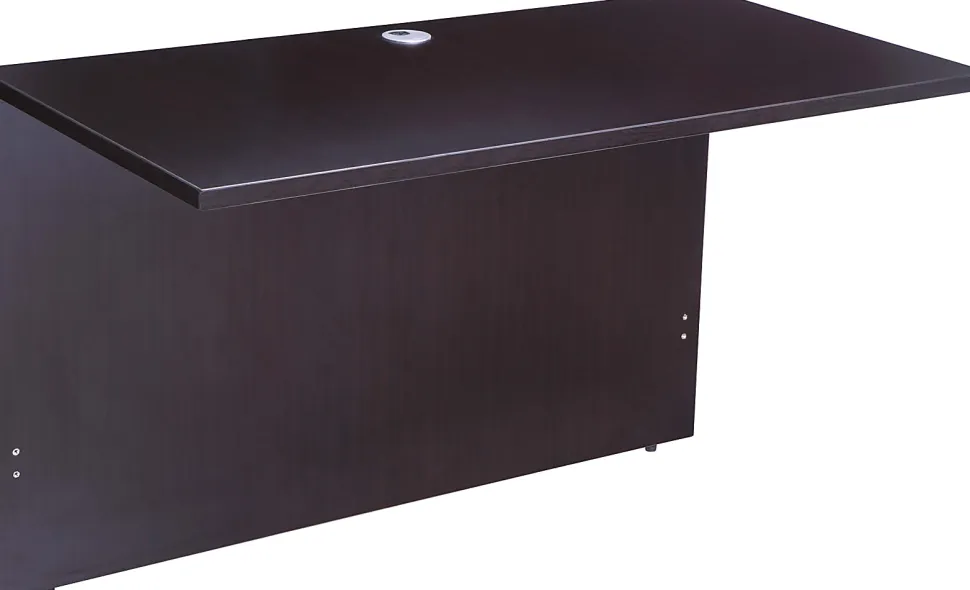 Boss Office Products Holland Series Executive U-Shape Desk With File Storage, Pedestal And Hutch, Mocha