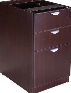Boss Office Products Holland Series Executive U-Shape Desk With File Storage, Pedestal And Hutch, Mocha