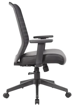 Boss Office Products Horizontal Ergonomic Mesh Mid-Back Office Task Chair With Antimicrobial Seat, Black