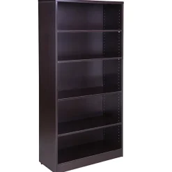 Boss Office Products 66”H 5-Shelf Bookcase, Driftwood