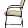 Boss Office Products Leather Mid-Back Guest Chair, Beige