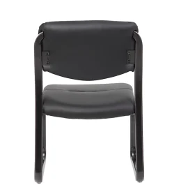 Boss Office Products LeatherPlus™ Bonded Leather Guest Chair, Black