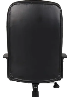 Boss Office Products LeatherPlus High-Back Executive Chair, Black