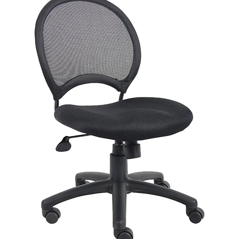 Boss Office Products Mesh Armless Task Chair, Black